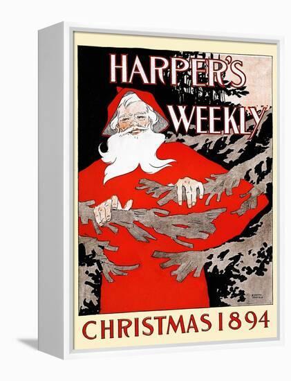 Harper's Weekly Christmas 1894-Edward Penfield-Framed Stretched Canvas