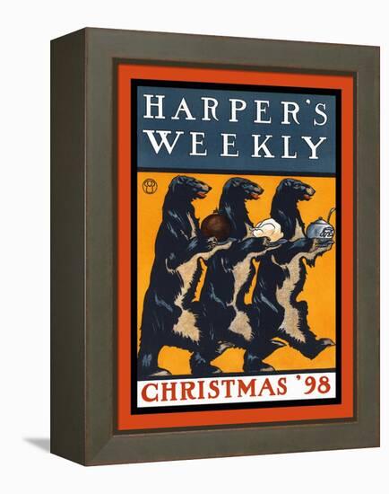 Harper's Weekly, Christmas '98-Edward Penfield-Framed Stretched Canvas