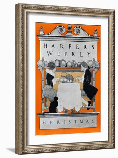 Harper's Weekly, Christmas-Maxfield Parrish-Framed Art Print