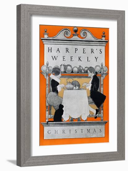 Harper's Weekly, Christmas-Maxfield Parrish-Framed Art Print