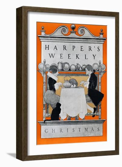 Harper's Weekly, Christmas-Maxfield Parrish-Framed Art Print