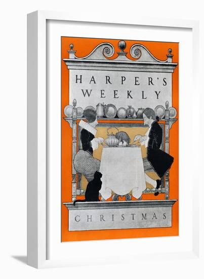 Harper's Weekly, Christmas-Maxfield Parrish-Framed Art Print