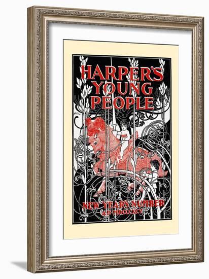 Harper's Young People, New Year's Number-Will Bradley-Framed Art Print