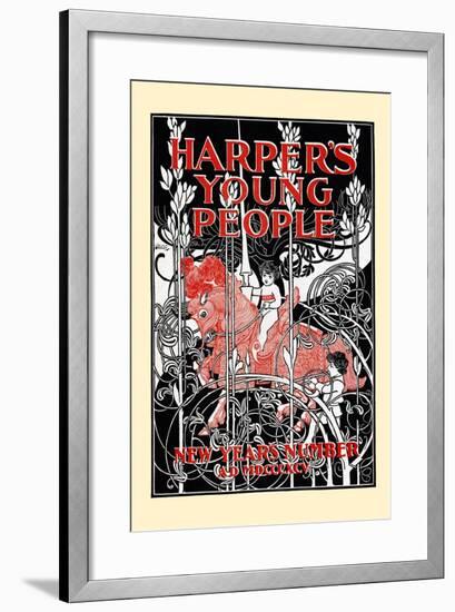 Harper's Young People, New Year's Number-Will Bradley-Framed Art Print