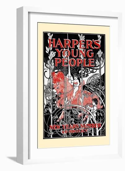 Harper's Young People, New Year's Number-Will Bradley-Framed Art Print