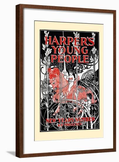 Harper's Young People, New Year's Number-Will Bradley-Framed Art Print