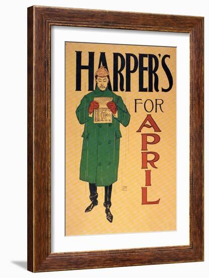 Harpers For April-Edward Penfield-Framed Art Print