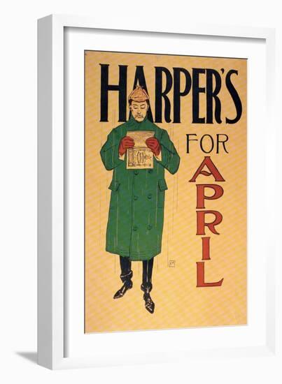 Harpers For April-Edward Penfield-Framed Art Print