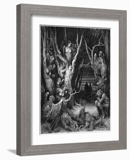 Harpies, Illustration from "The Divine Comedy" by Dante Alighieri Paris, Published 1885-Gustave Doré-Framed Giclee Print