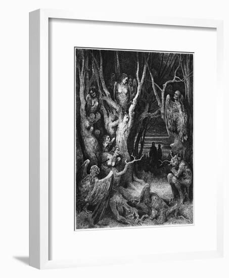 Harpies, Illustration from "The Divine Comedy" by Dante Alighieri Paris, Published 1885-Gustave Doré-Framed Giclee Print