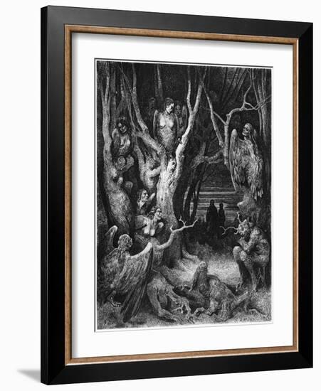 Harpies, Illustration from "The Divine Comedy" by Dante Alighieri Paris, Published 1885-Gustave Doré-Framed Giclee Print