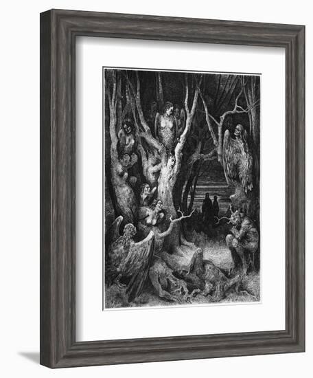 Harpies, Illustration from "The Divine Comedy" by Dante Alighieri Paris, Published 1885-Gustave Doré-Framed Giclee Print