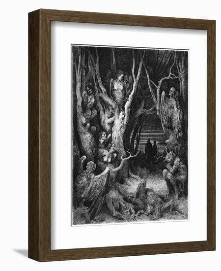 Harpies, Illustration from "The Divine Comedy" by Dante Alighieri Paris, Published 1885-Gustave Doré-Framed Giclee Print