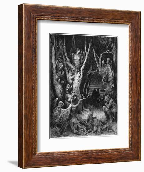 Harpies, Illustration from "The Divine Comedy" by Dante Alighieri Paris, Published 1885-Gustave Doré-Framed Giclee Print