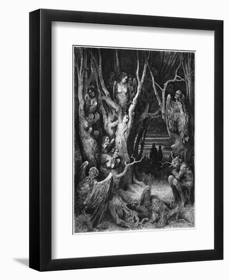 Harpies, Illustration from "The Divine Comedy" by Dante Alighieri Paris, Published 1885-Gustave Doré-Framed Giclee Print