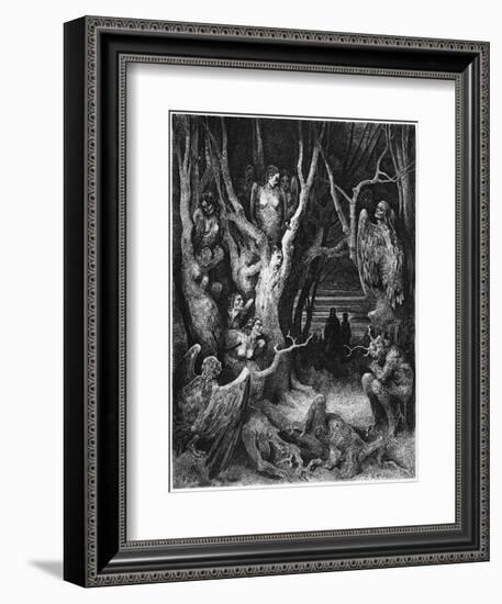 Harpies, Illustration from "The Divine Comedy" by Dante Alighieri Paris, Published 1885-Gustave Doré-Framed Giclee Print