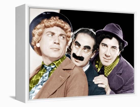 Harpo Marx, Groucho Marx, Chico Marx, MGM portrait, ca. 1940-null-Framed Stretched Canvas