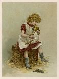 Small Child Clings to the Donkey's Mane While Her Brother Holds It by the Head-Harriet M. Bennett-Framed Art Print