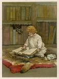 The Little Librarian a Girl Sits-Harriet M. Bennett-Art Print