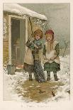 Three Children Break off from Their Game of Battledore and Shuttlecock to Admire the Cuckoo Clock-Harriet M. Bennett-Framed Photographic Print