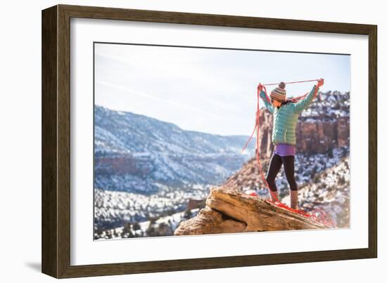 Harriet Ridley Coils A Line In Escalante Canyon, CO-Dan Holz-Framed Photographic Print