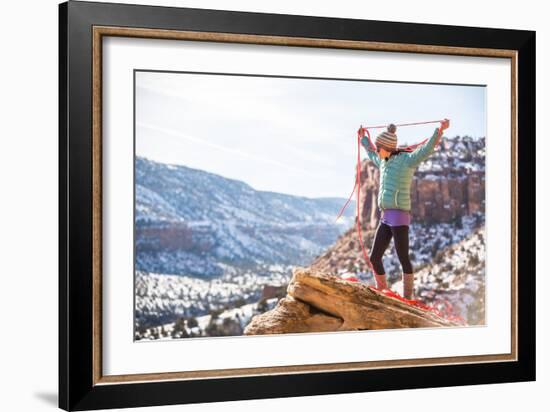 Harriet Ridley Coils A Line In Escalante Canyon, CO-Dan Holz-Framed Photographic Print