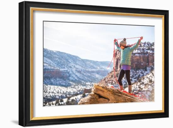 Harriet Ridley Coils A Line In Escalante Canyon, CO-Dan Holz-Framed Photographic Print