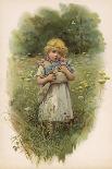 Girl in Meadow 1887-Harriett M Bennett-Framed Art Print