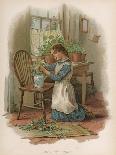 Girl, Mother's Posy 1887-Harriett M Bennett-Framed Art Print