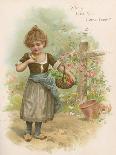 Girl, Mother's Posy 1887-Harriett M Bennett-Framed Art Print