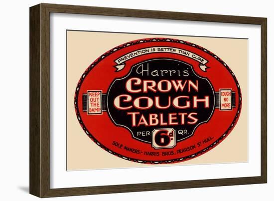 Harris' Crown Cough Tablets-null-Framed Art Print