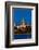 HARRISBURG, PENNSYLVANIA, City skyline and State Capitol shot at dusk from Susquehanna River-null-Framed Photographic Print