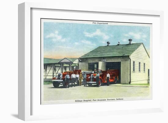 Harrison, Indiana - Fort Benjamin, Billings Hospital Fire Dept Bldg-Lantern Press-Framed Art Print