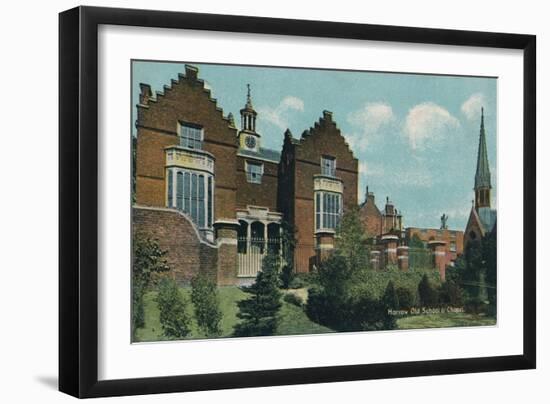 'Harrow Old School & Chapel', c1910-Unknown-Framed Giclee Print