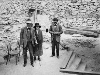 Howard Carter and a colleague excavating a tomb in the Valley of the Kings, Egypt, 1922-Harry Burton-Photographic Print
