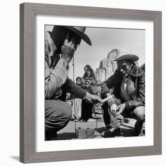 Harry Goulding Testing Ore for Uranium with a Gieger Counter-Loomis Dean-Framed Photographic Print