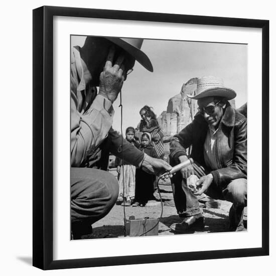 Harry Goulding Testing Ore for Uranium with a Gieger Counter-Loomis Dean-Framed Photographic Print