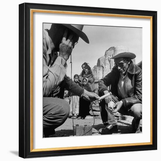 Harry Goulding Testing Ore for Uranium with a Gieger Counter-Loomis Dean-Framed Photographic Print