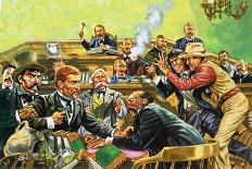 Butch Cassidy and the Sundance Kid Hold Up a Union Pacific Railroad Train-Harry Green-Giclee Print