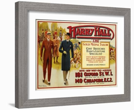 Harry Hall - "The" Gold Medal Tailor Advertisement Poster-Hilton Greene-Framed Giclee Print