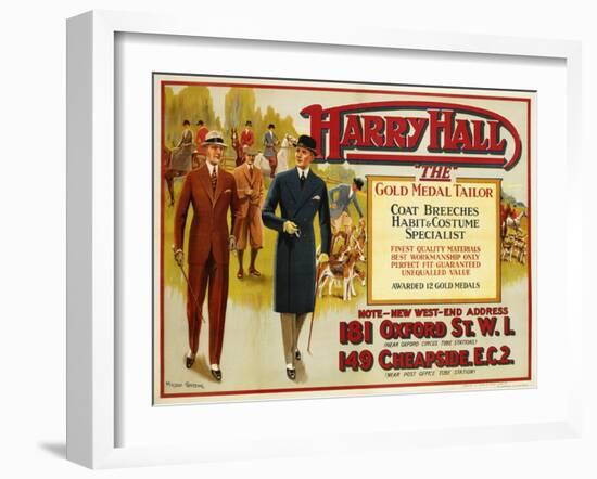 Harry Hall - "The" Gold Medal Tailor Advertisement Poster-Hilton Greene-Framed Giclee Print