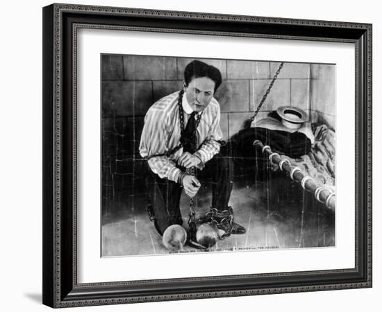 Harry Houdini About to Escape from Prison Photograph-Lantern Press-Framed Art Print