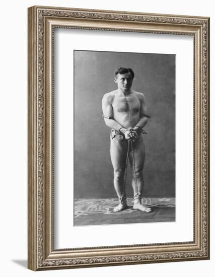 Harry Houdini, in Chains, 1900-null-Framed Photo