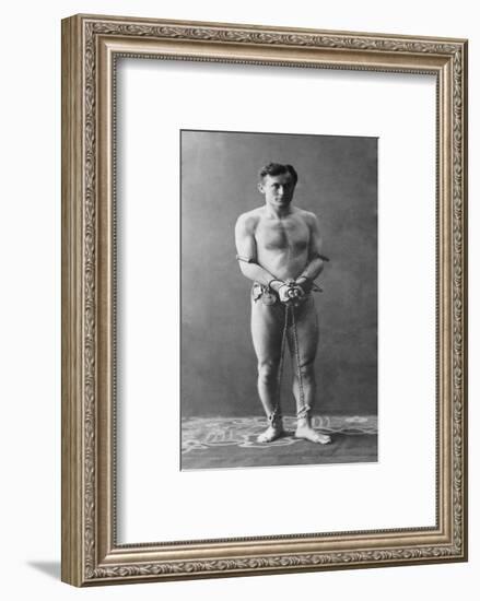 Harry Houdini, in Chains, 1900-null-Framed Photo