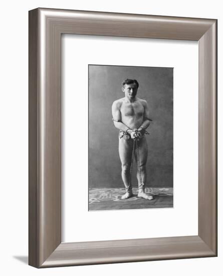 Harry Houdini, in Chains, 1900-null-Framed Photo
