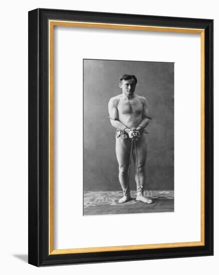 Harry Houdini, in Chains, 1900-null-Framed Photo