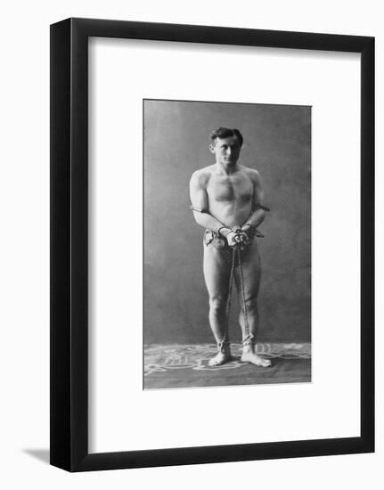 Harry Houdini, in Chains, 1900-null-Framed Photo