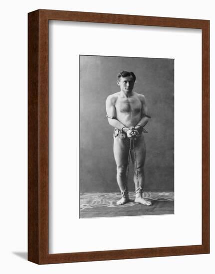 Harry Houdini, in Chains, 1900-null-Framed Photo