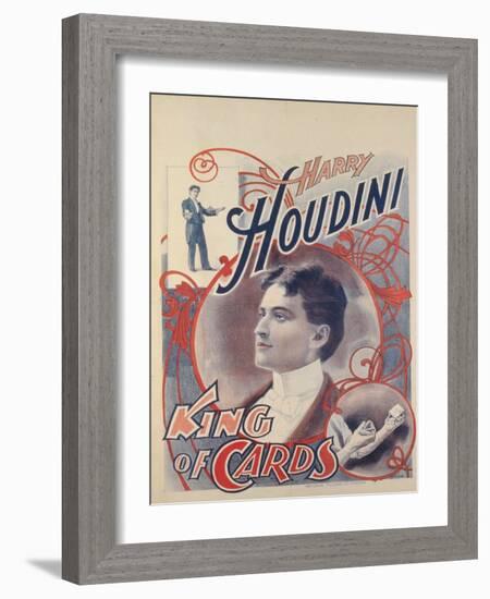 Harry Houdini, King of Cards, 1895-American School-Framed Giclee Print