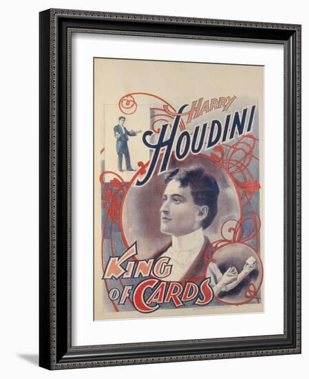 Harry Houdini, King of Cards, 1895-American School-Framed Giclee Print